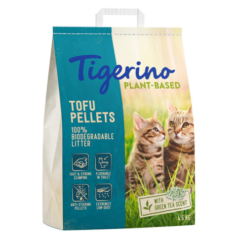 Tigerino Plant-Based Tofu stelivo pro kočky – s vůní zeleného čaje - výhodné balení: 2 x 4,6 kg