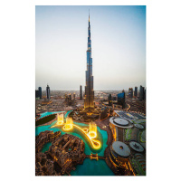 Fotografie Elevated view of Burj Khalifa at twilight, Dubai, John Harper, (26.7 x 40 cm)