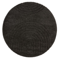 Černý koberec Mint Rugs Norwalk Fergus, ø 160 cm