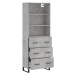 vidaXL Skříň highboard betonově šedá 69,5x34x180 cm kompozitní dřevo