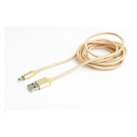 GEMBIRD Kabel USB A Male/Micro B Male 2.0, 1, 8m, opletený, zlatý, blister