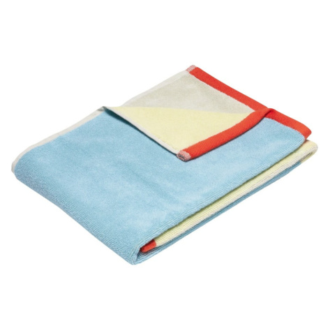 Modrý froté bavlněný ručník 50x100 cm Block – Hübsch