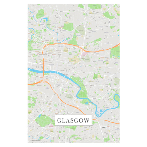 Mapa Glasgow color, POSTERS, 26.7x40 cm