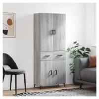 vidaXL Skříň highboard šedá sonoma 69,5 x 34 x 180 cm kompozitní dřevo