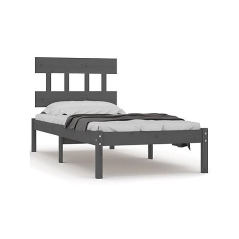 Rám postele šedý masivní dřevo 90 × 200 cm, 3104725 SHUMEE