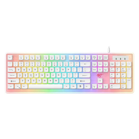 Herní klávesnice Havit KB876L Gaming Keyboard RGB (white)