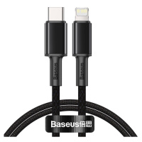 Kabel USB-C na Lightning Baseus High Density Braided, 20W, 5A, PD, 2m (černý)