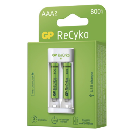 GP nabíječka baterií Eco E211 + 2× AAA REC 800 GP Batteries