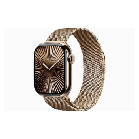Apple Watch Series 10 GPS + Cellular 46mm Zlatý titan se zlatým milánským tahem - S/M