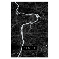 Mapa Praha black, (26.7 x 40 cm)
