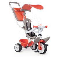 Tříkolka s vysokou opěrkou Baby Balade Tricycle Red Smoby se slunečníkem a EVA koly červená od 1