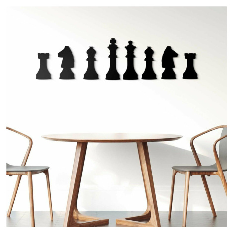 Dřevěná 3D dekorace na zeď - metrová nálepka Šachy DUBLEZ