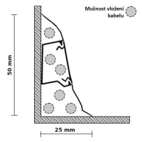 Obvodová soklová lišta plastová Döllken SLK 50 - W187 Hrušeň bosco (pro PVC a vinyl) -250cm
