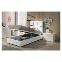 Estila Dizajnová jednolůžková postel Veronica s koženým potahem a s úložným prostorem 90-105cm