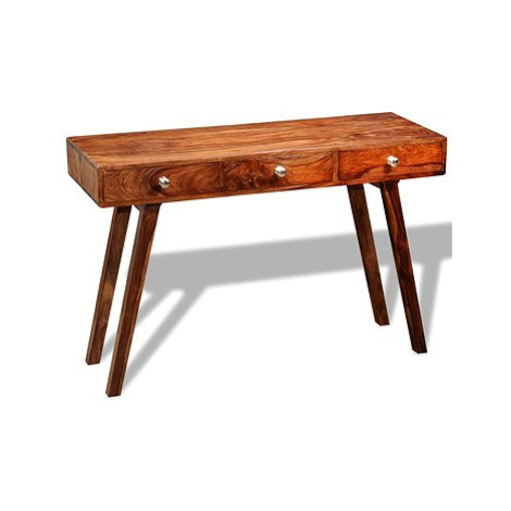 Konzolový stolek se 3 zásuvkami 80 cm masivní sheeshamové dřevo SHUMEE