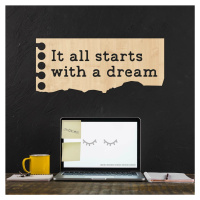 Motivační tabulka pro děti - It all starts with a dream