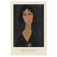 Obrazová reprodukce Jeune femme a la rose, Margherita (Portrait of a Beautiful Girl) - Amedeo Mo