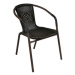 Garthen Bistro 6159 Zahradní ratanová židle - černá s hnědou strukturou