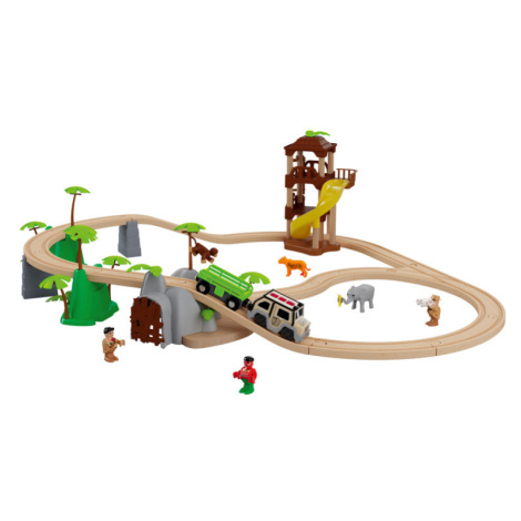 Playtive Dřevěná železnice Džungle / Osobní vlak (džungle)