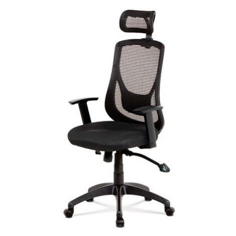Kancelářská židle, synchronní mech., černá MESH, plast. kříž Autronic