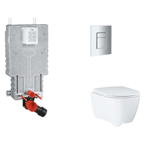 Grohe Uniset - Set předstěnové instalace, klozetu, sedátka SoftClose a tlačítka Skate Cosmopolit