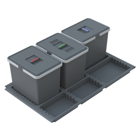 Vestavný odpadkový koš Elletipi METROPOLIS - výsuvný, 15+15+15 L, PTC28 09050 5F C97 PPV