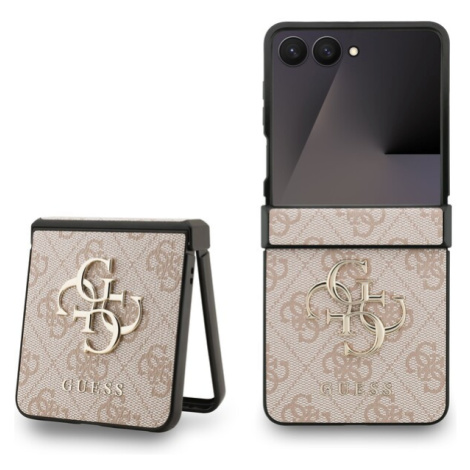 Guess PU 4G Metal Logo kryt Samsung Galaxy Z Flip 7 růžový