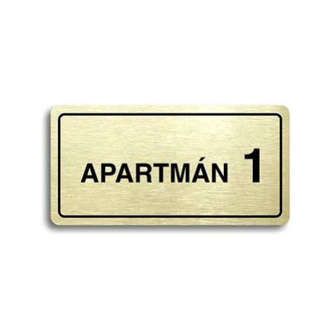 Accept Piktogram "APARTMÁN 1 II" (160 × 80 mm) (zlatá tabulka - černý tisk)