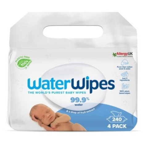 WaterWipes Dětské vlhčené ubrousky 100% bioodbouratelné 4x60ks