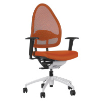 Topstar Elegantní kancelářská otočná židle, se zadní síťkou, opěradlo 550 mm, oranžová