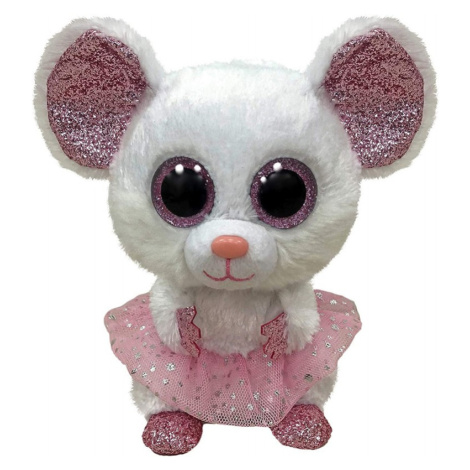 BEANIE BOOS NINA, 24 cm - bílý myš TY