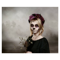 Umělecká fotografie Portrait of woman with sugar skull makeup, Westend61, (40 x 35 cm)