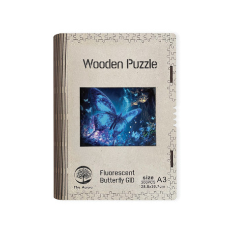 Wooden puzzle Fluorescent Butterfly A3 GID - svítící ve tmě EPEE Czech