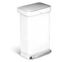 Odpadkový koš volně stojící Simplehuman Pedal bin 45 l Bílá ocel lesk SHCW2027