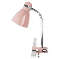 Růžová stolní lampa s klipem Leitmotiv Study