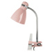 Růžová stolní lampa s klipem Leitmotiv Study