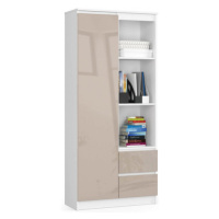 Regál R 80 cm CLP R11 bílá/cappuccino lesk