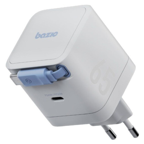 ENERGEA Bazic GoPort GaN nabíječka s integrovaným USB-C zatahovacím kabelem (65W) bílá