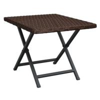 Skládací stolek hnědý 45 × 35 × 32 cm polyratan