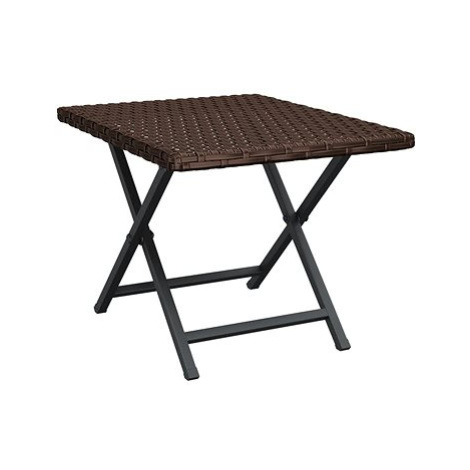 Skládací stolek hnědý 45 × 35 × 32 cm polyratan SHUMEE