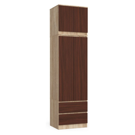 Ak furniture Šatní skříň s nástavcem Star 60 cm dub sonoma/wenge