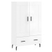 vidaXL Skříň highboard lesklá bílá 69,5 x 31 x 115 cm kompozitní dřevo