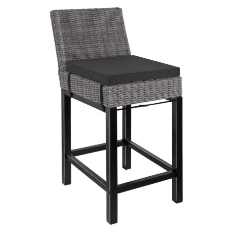 tectake 404800 ratanová barová židle latina - šedá - šedá