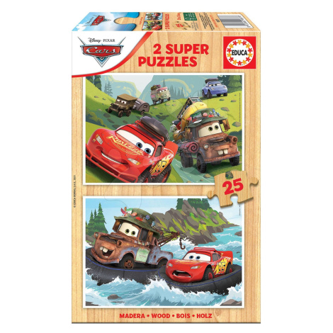 Dřevěné puzzle Cars 3 Educa 2 x 25 dílků od 4 let