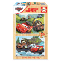 Dřevěné puzzle Cars 3 Educa 2 x 25 dílků od 4 let