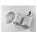 Bathlab Koupelnová sada ARI 400ml stříbrná - dávkovač s držákem mýdla + kelímek na zubní kartáče