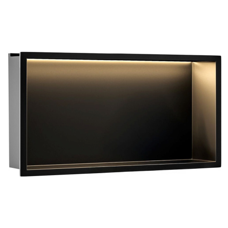 REA VESTAVNÁ KOUPELNOVÁ POLICE LED 30x60 black REA-08541