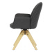 Židle jídelní s područkami, černá látka, dubové nohy, otočná P90°+ L 90° s vratným mechanismem -