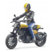 Bruder BWORLD Motocykl Ducati Scrambler s jezdcem měřítko:1:16