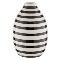 CARO Váza proužkovaná 9 cm - bílá/černá